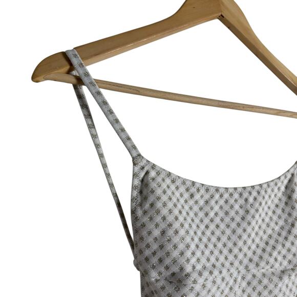 Solid & Striped Melissa One Piece Swimsuit White Metallic Lurex Gingham Size XS - Picture 5 of 14